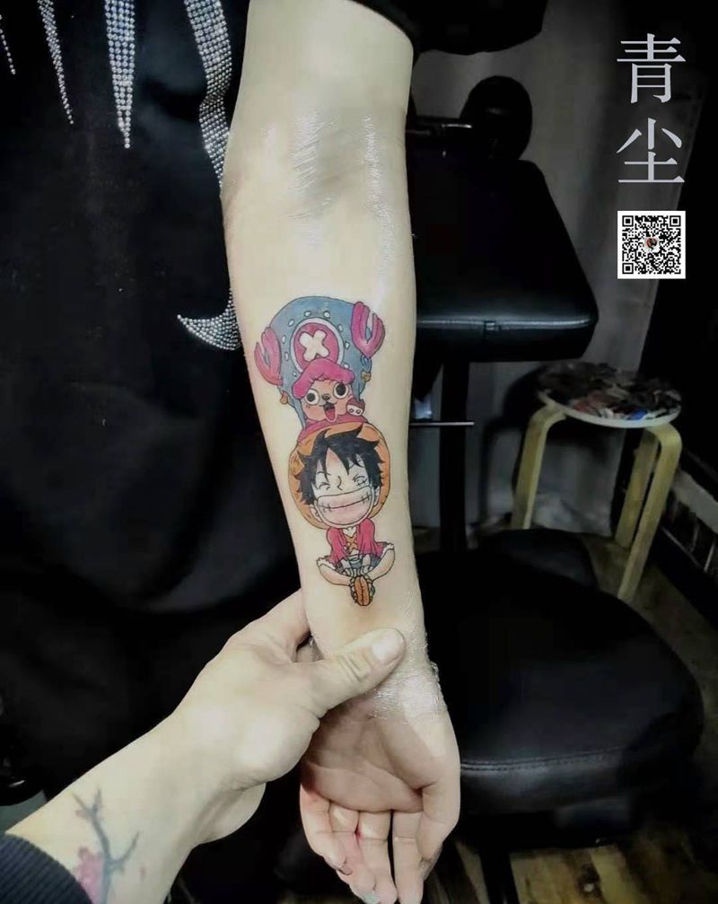 路飞纹身图片_手臂纹身图案