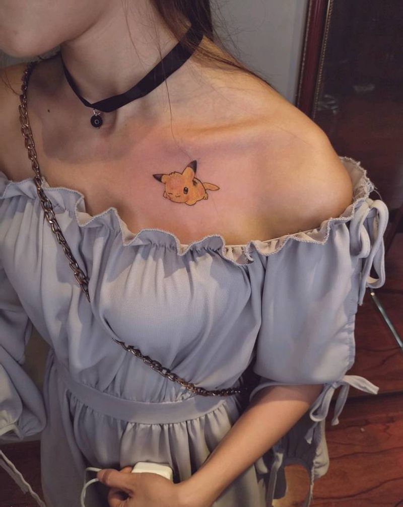 皮卡丘纹身图片