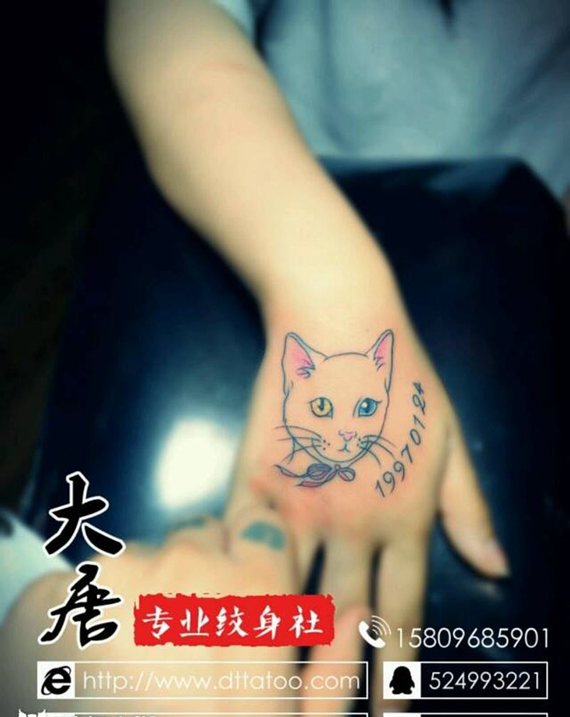 猫纹身图片_银川大唐纹身图案