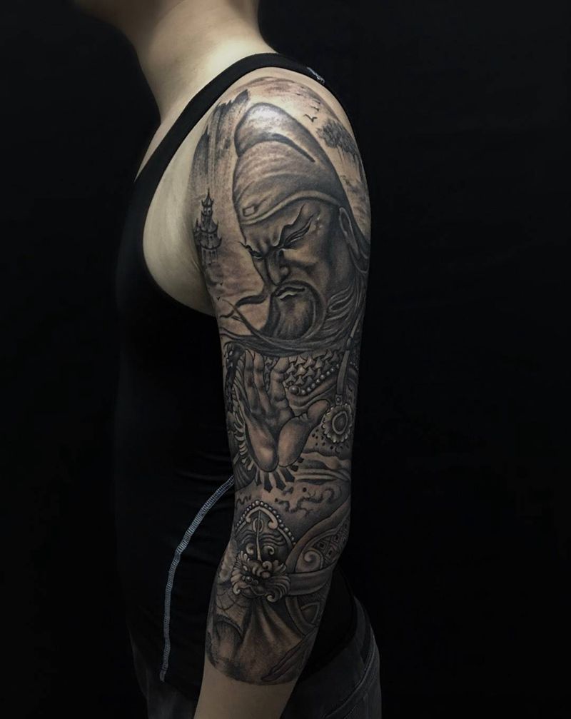 二爷，义薄云天，纹身图片