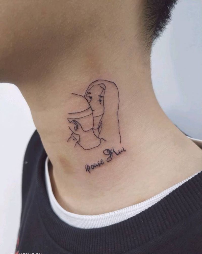 脖子纹身图片