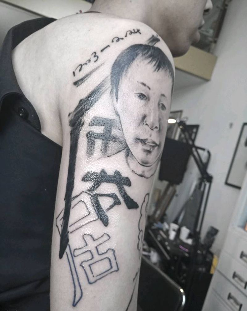 f纹身图片_手臂水墨纹身图案