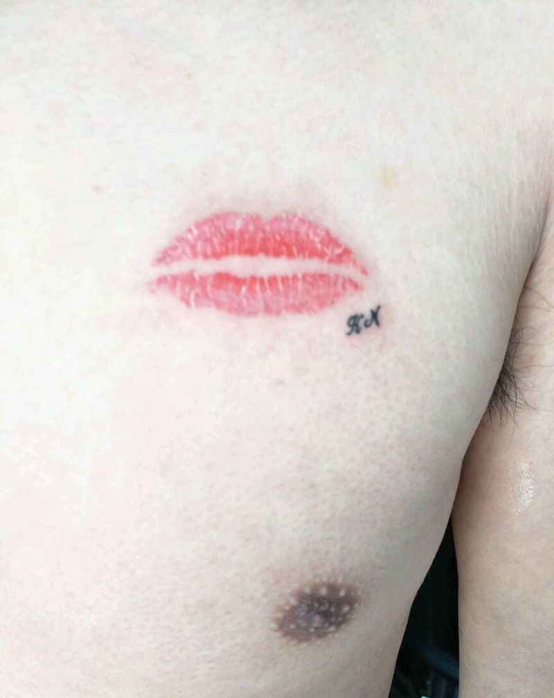唇印纹身图片