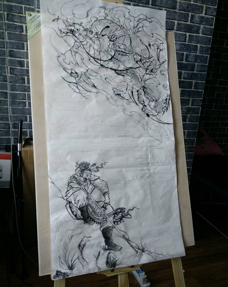 悟空纹身图片_传统国画原创手稿纹身图案