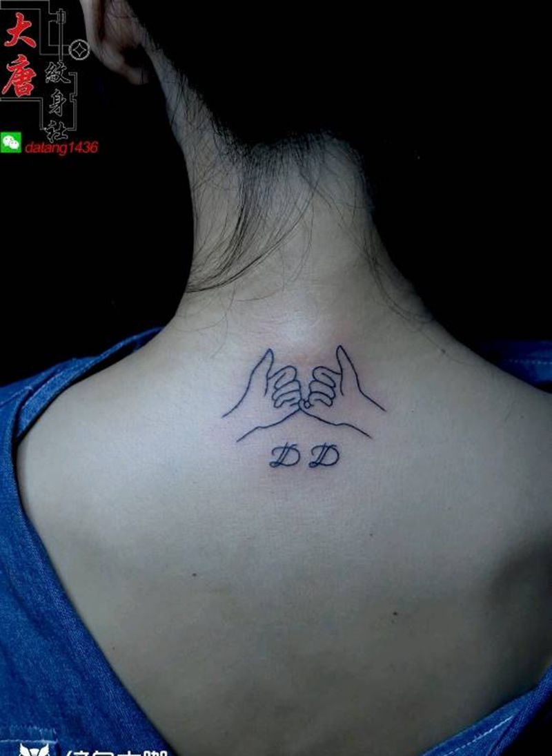 拉钩纹身图片_银川银川刺青纹身图案