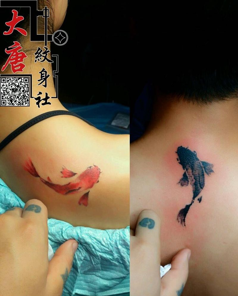 情侣纹身图片_银川刺青大唐纹身图案