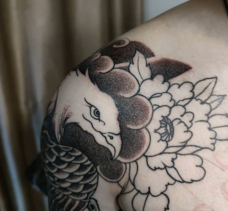 半甲遮盖未完成纹身图片_手臂老传统新传统纹身图案