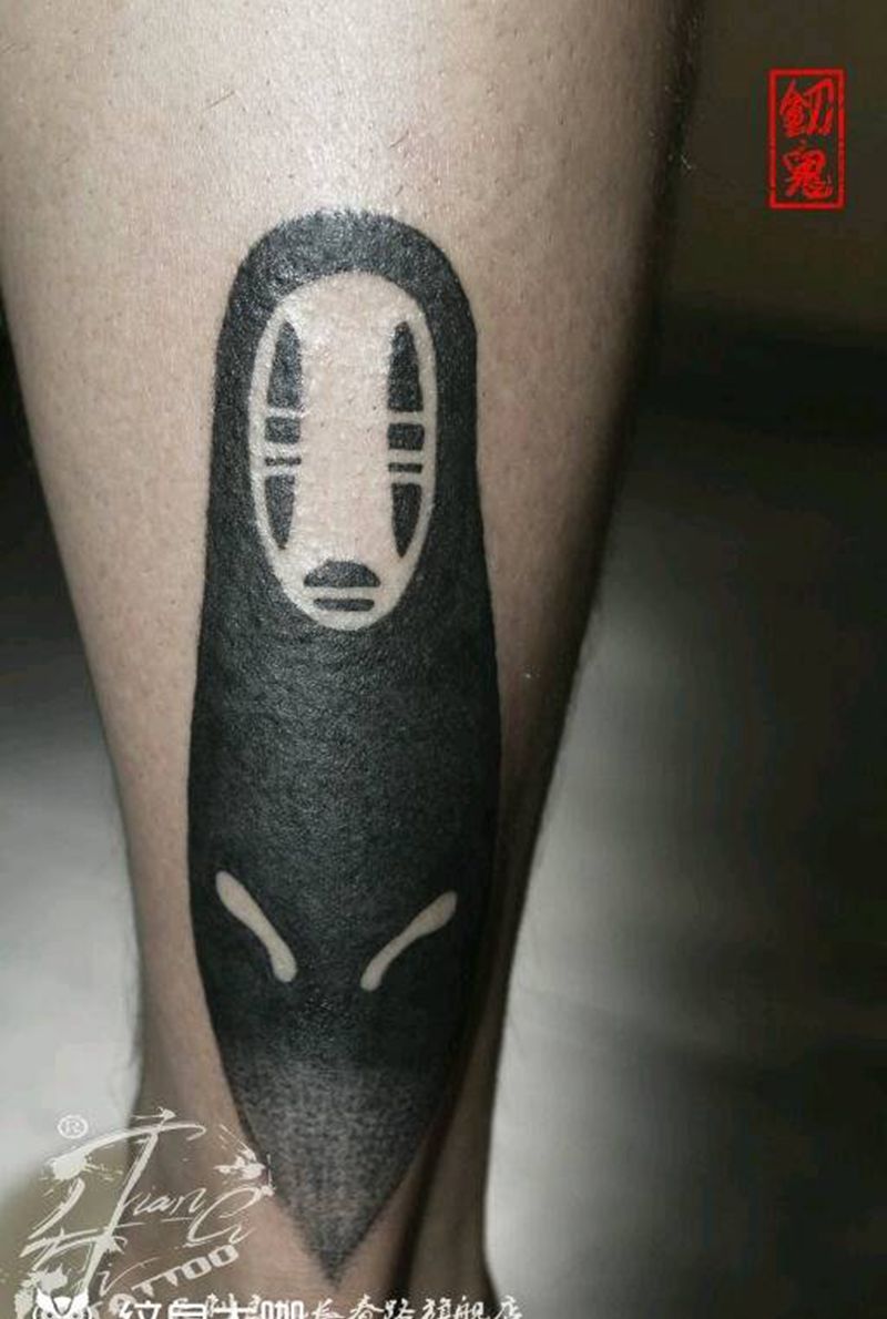 无脸男。篮球架。纹身图片_腿部脚部人物静物鬼神原创成品纹身图案