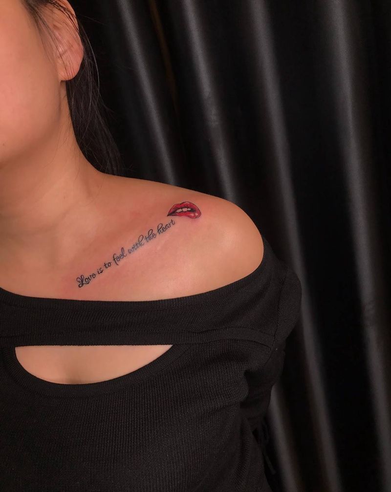 性感嘴唇纹身图片