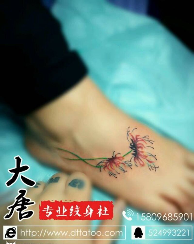 彼岸花纹身图片_银川大唐纹身图案