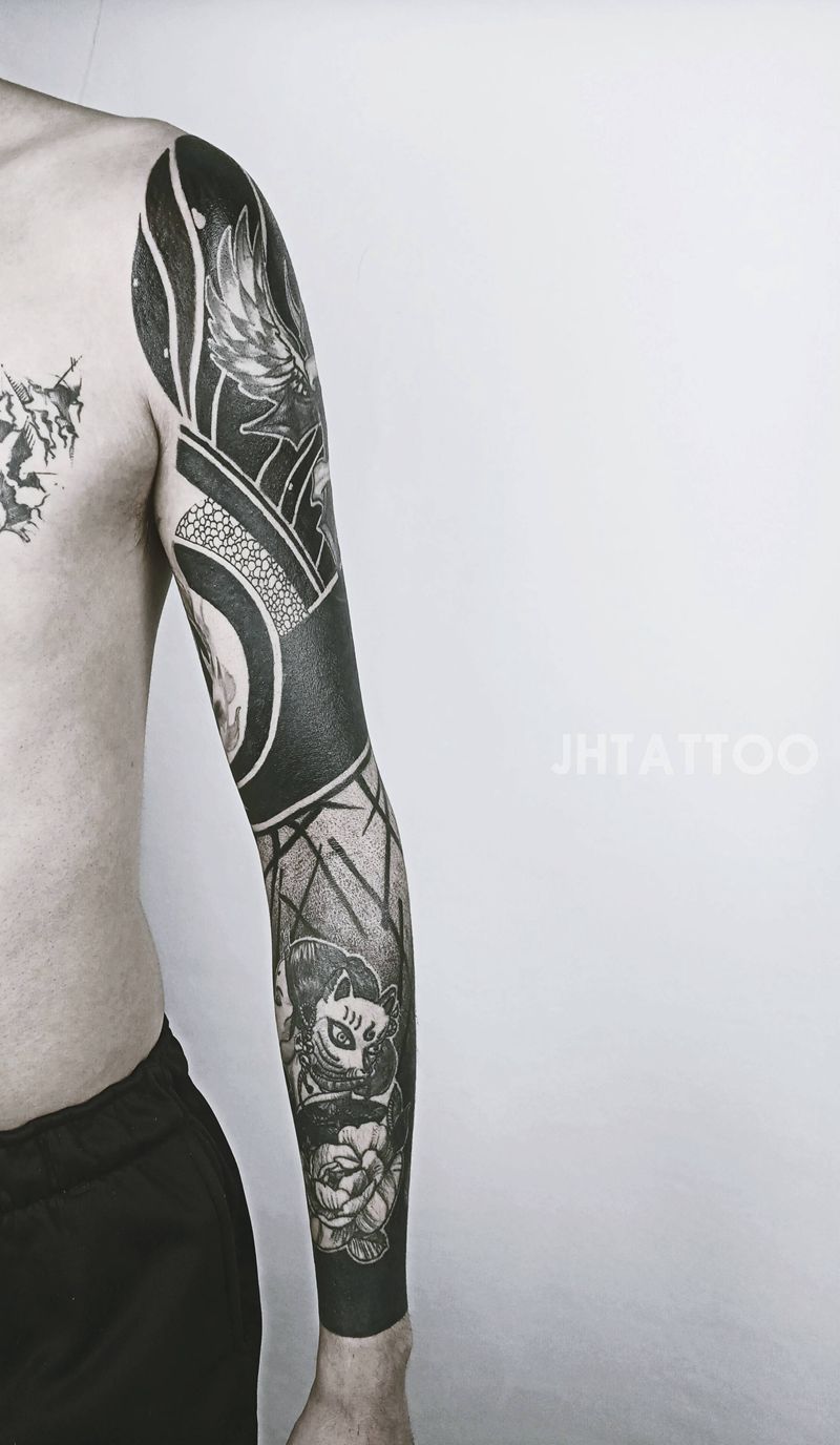 意识流纹身图片_手臂图腾纹身图案