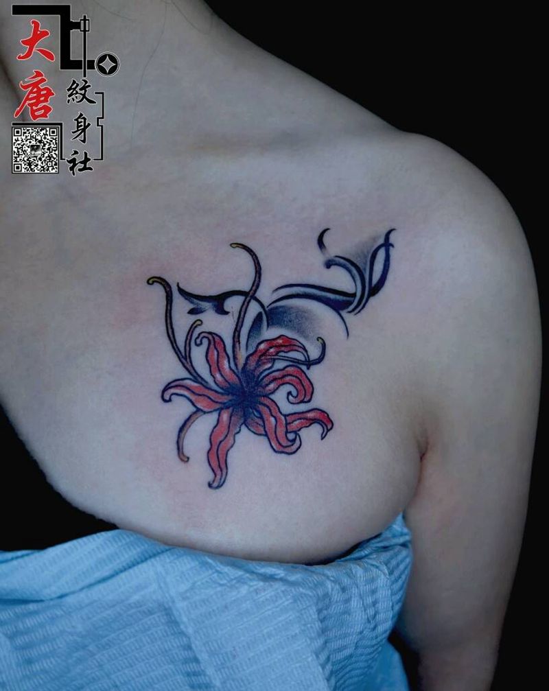 彼岸花纹身图片_银川刺青大唐纹身图案