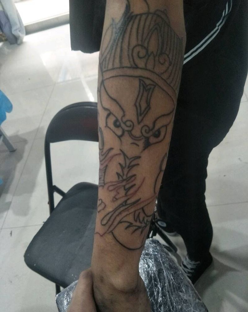 象花臂拼接中纹身图片