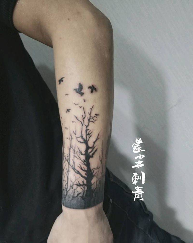 树纹身，包小臂纹身图片