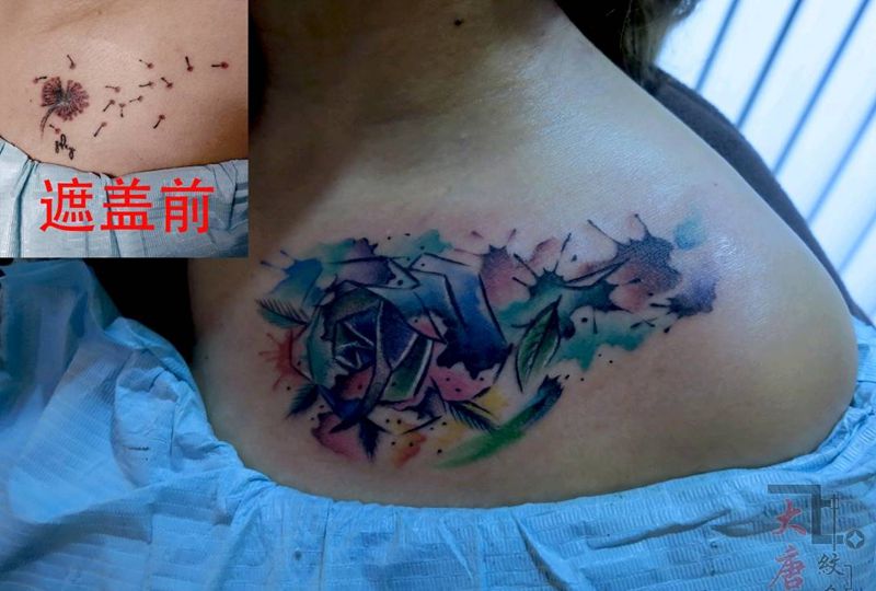 遮盖纹身图片