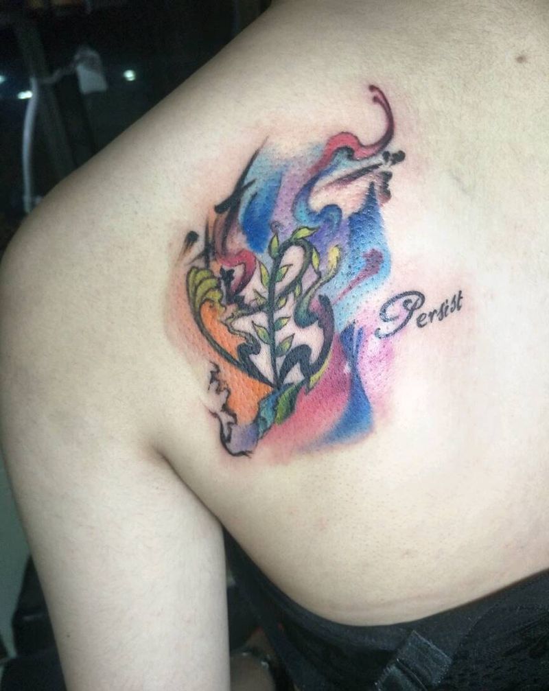 彩色射手座纹身图片