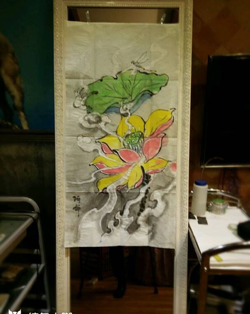 莲01纹身图片_传统手稿纹身图案