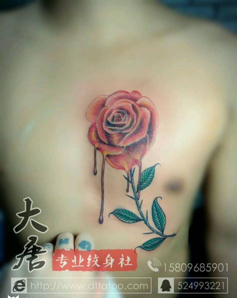 玫瑰纹身图片_银川大唐纹身图案