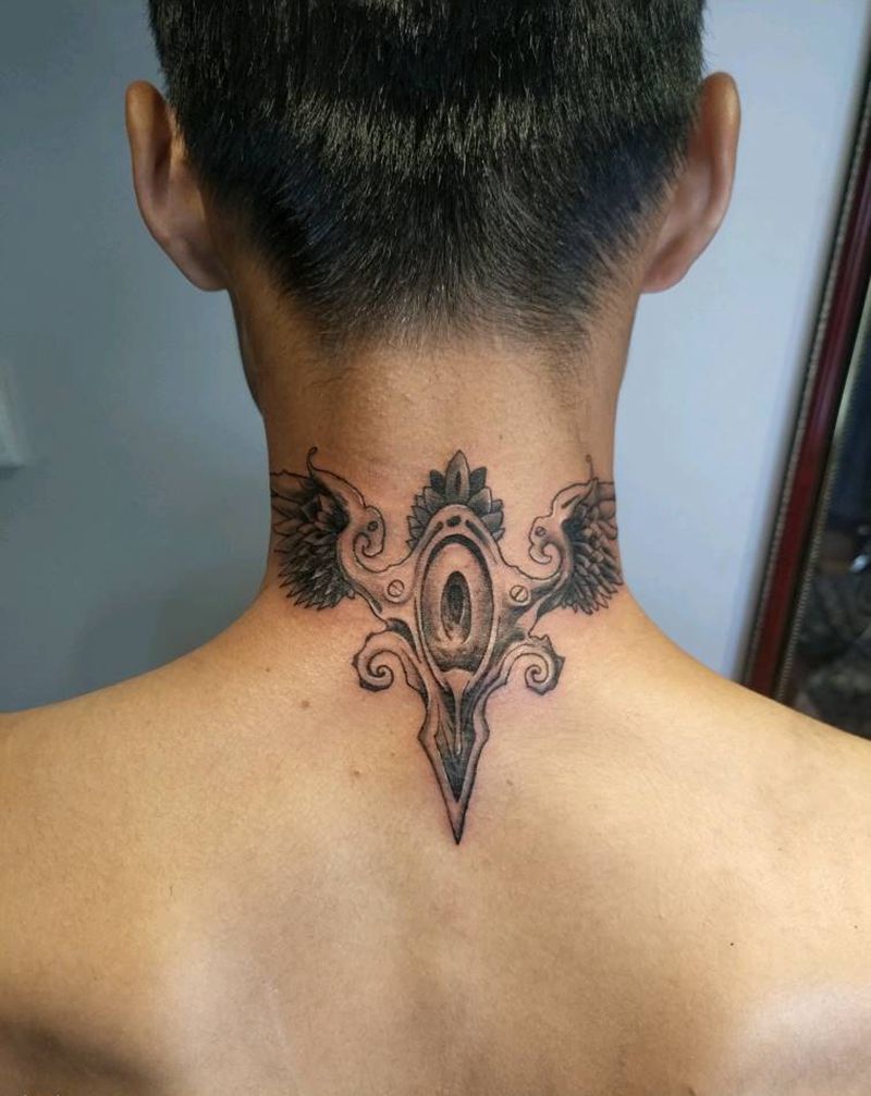 脖子纹身图片