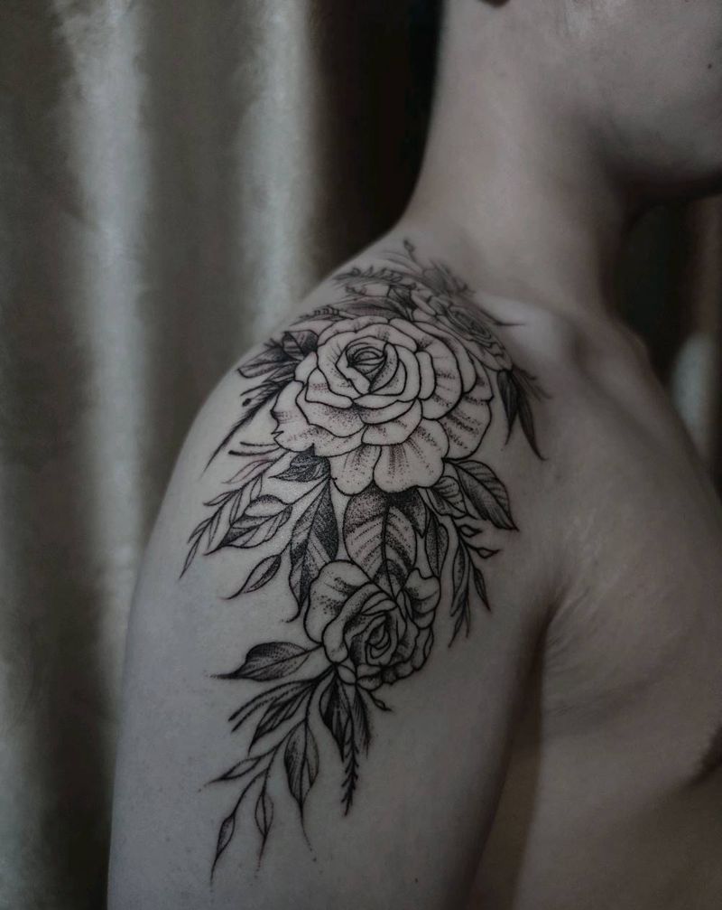 素花纹身图片_手臂纹身图案