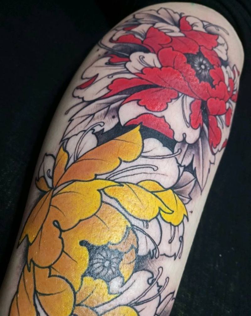 牡丹/未完成纹身图片