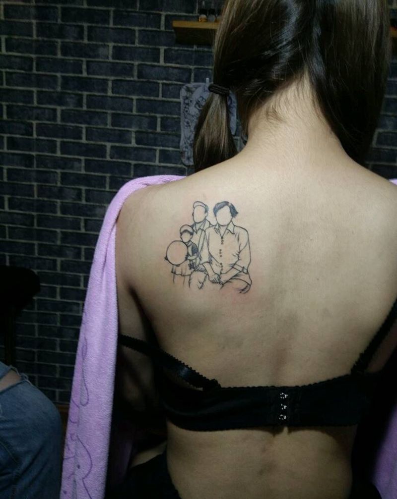 和爷爷奶奶的故事纹身图片