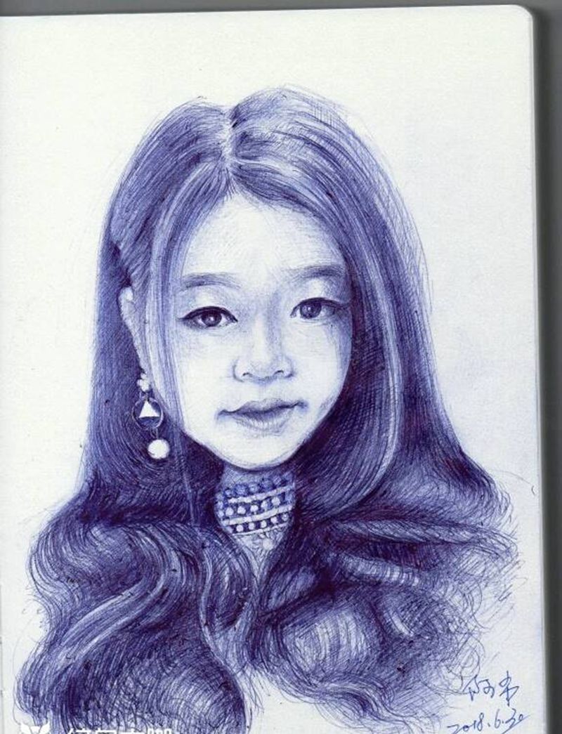 女人纹身图片_肖像人物手稿插画纹身图案