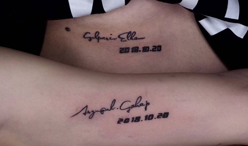 情侣字母纹身图片