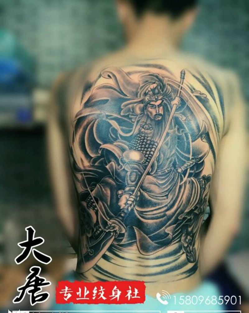 关二爷纹身图片_银川大唐纹身图案