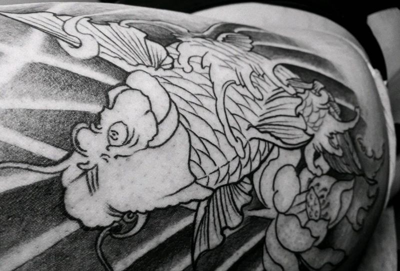 鱼【未完成】纹身图片