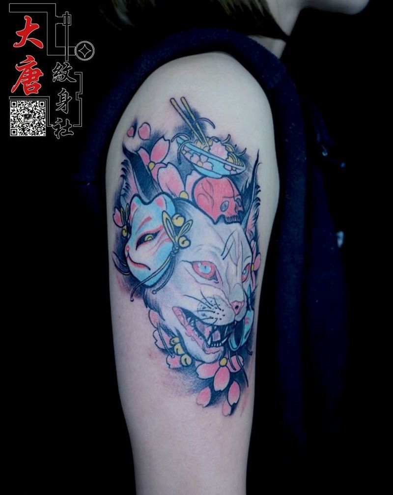 猫纹身图片_银川刺青大唐纹身图案