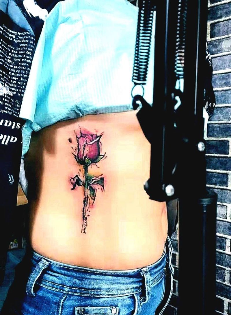 阳光下的灵魂纹身图片_腹部纹身图案