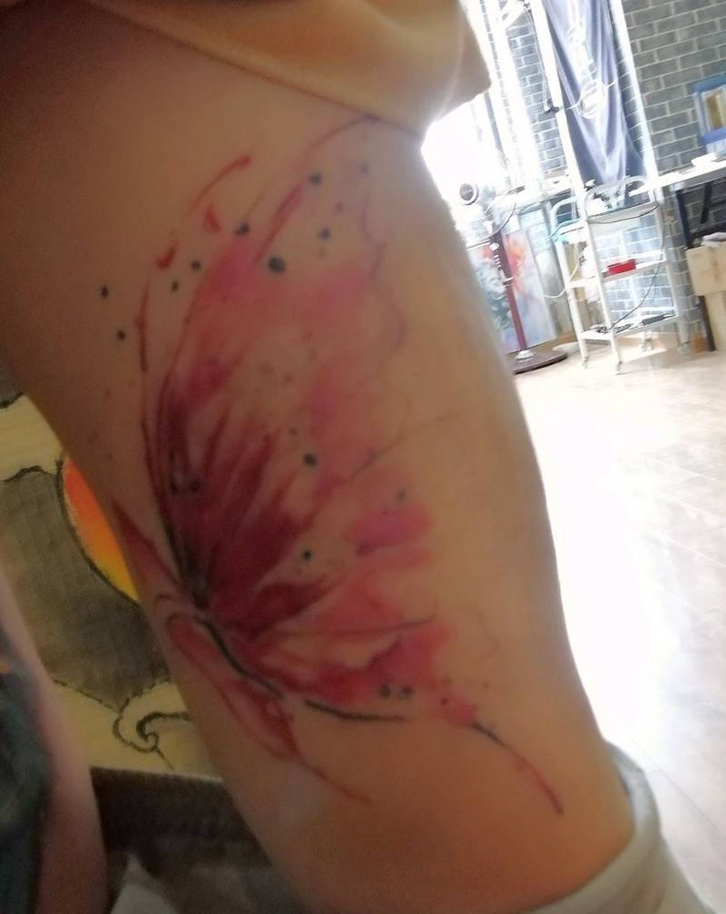 火影蝶纹身图片_水墨纹身图案