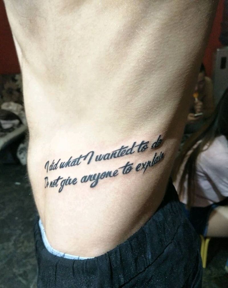 测腰字母纹身图片_腹部腰部字符成品纹身图案