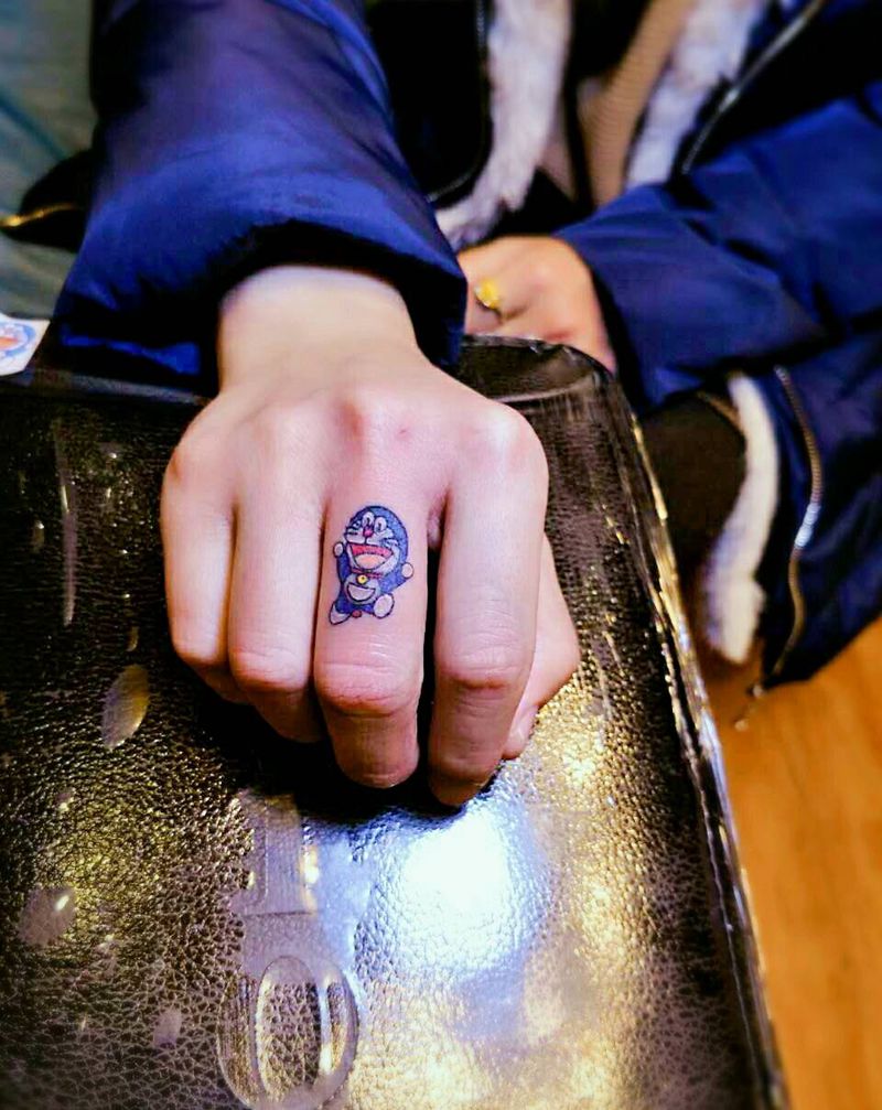 卡通纹身图片_手部欧美纹身图案