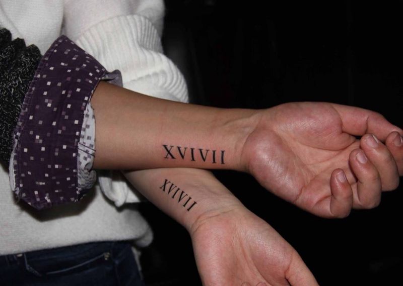 罗马数字纹身图片