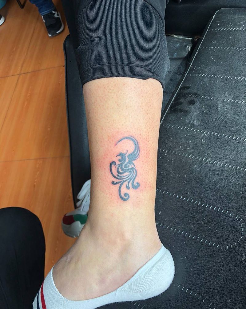 图腾凤凰纹身图片