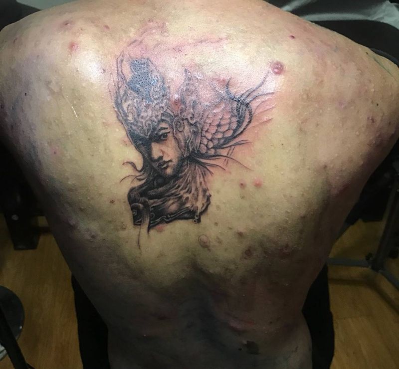 赵子龙未完成纹身图片