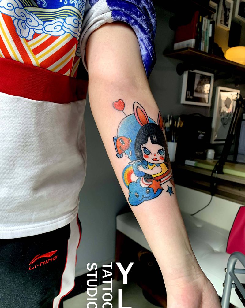 卡通小清新纹身图片_手臂New School卡通纹身图案