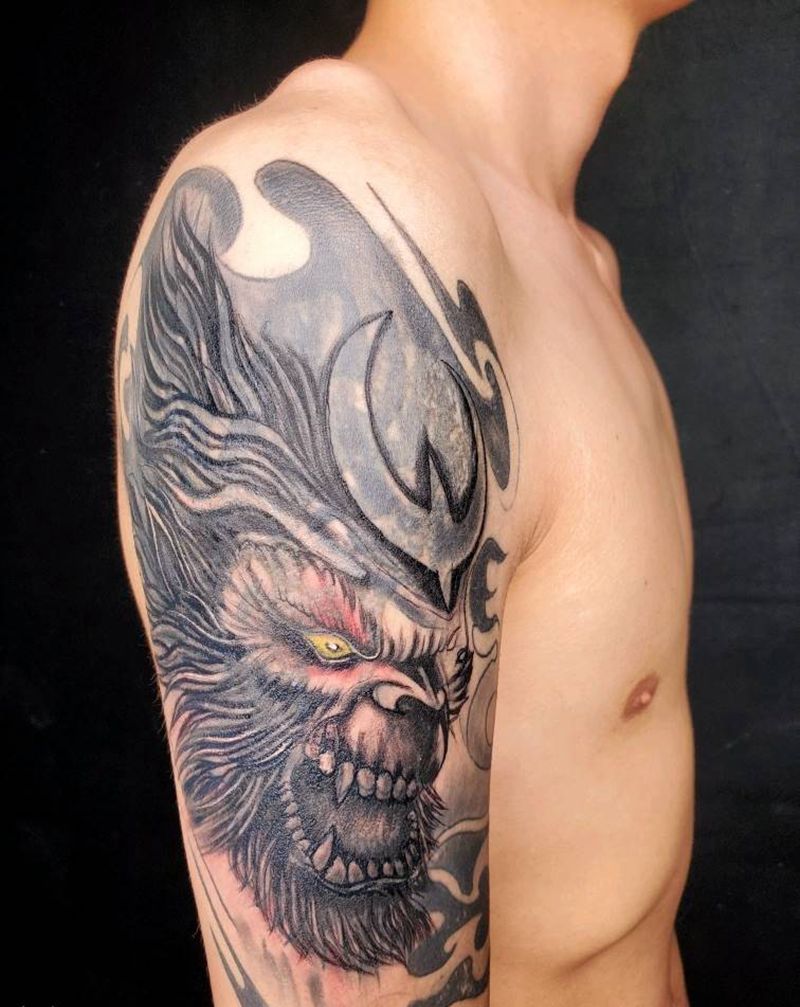 大圣修改未完成纹身图片_手臂新传统纹身图案