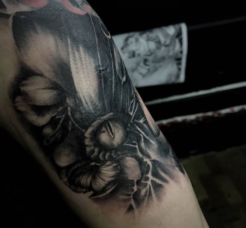 暗黑遮盖未完纹身图片