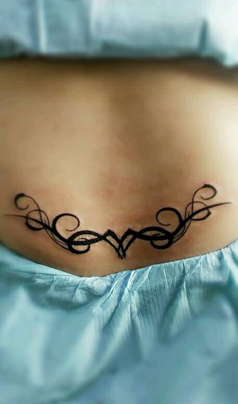 腰花图腾纹身图片