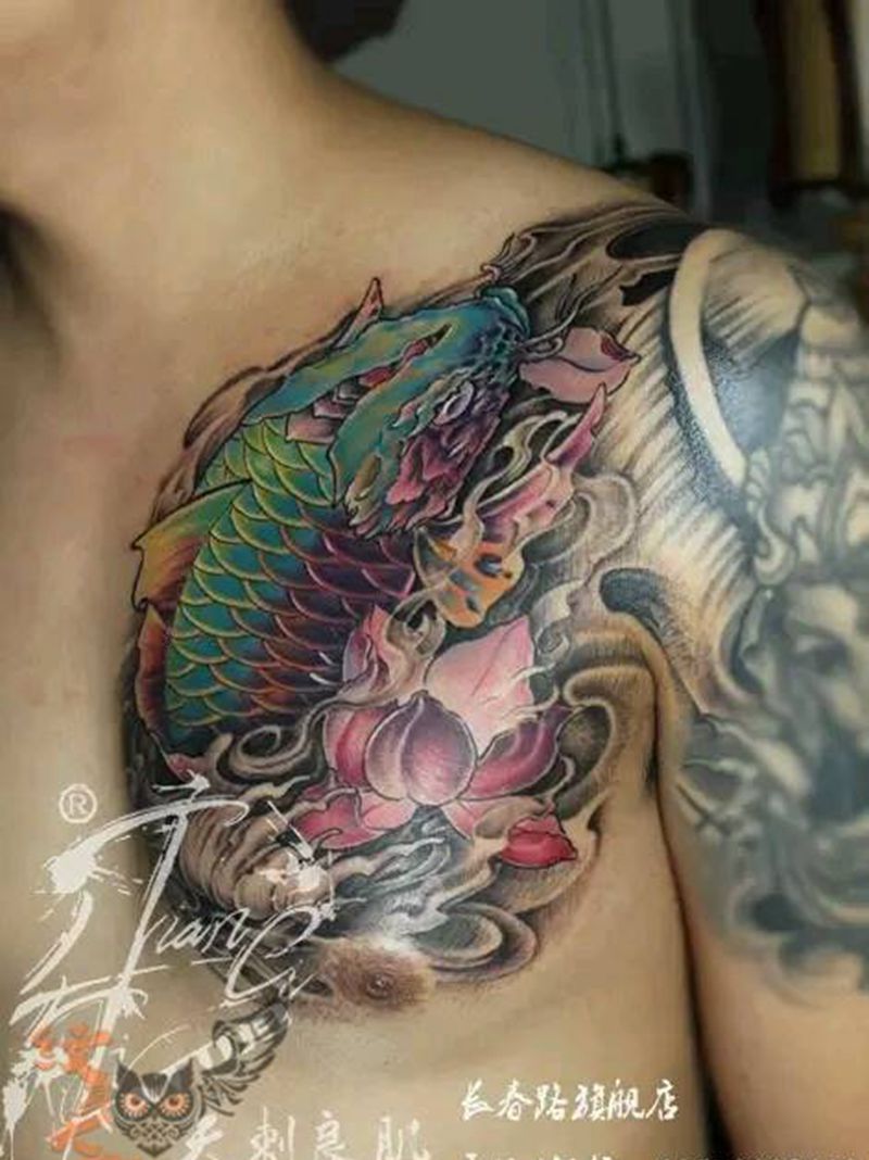 招财鱼纹身纹身图片