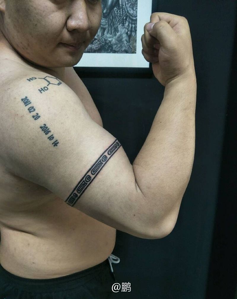 饕餮纹  臂环纹身图片_手臂图腾纹身图案