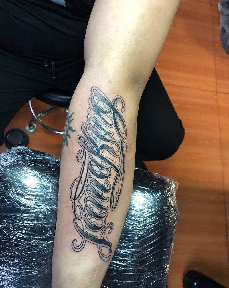 花体英文纹身图片