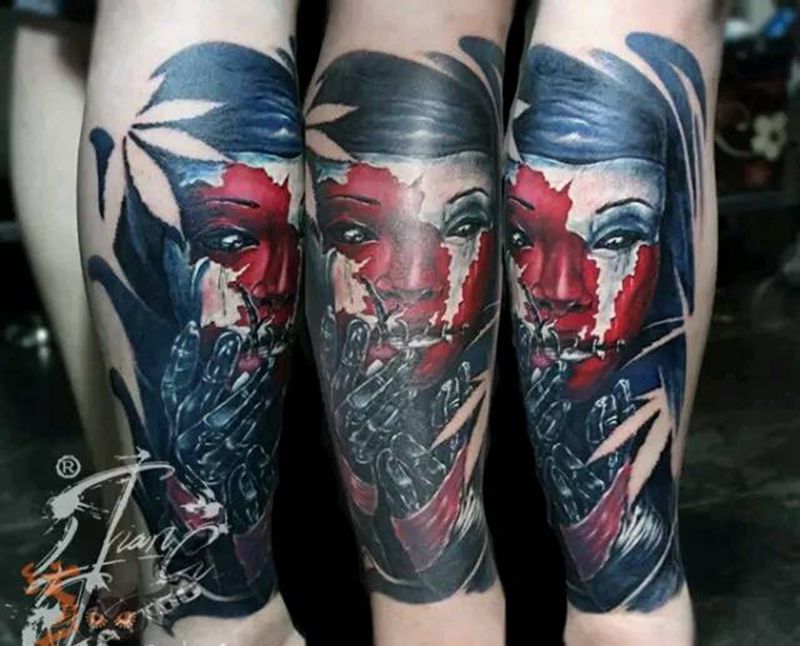 色彩人生纹身图片