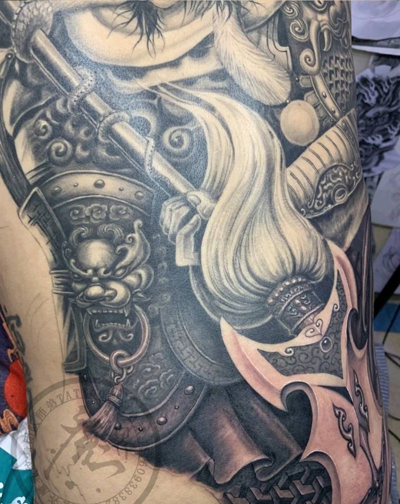 满背赵子龙纹身图片_背部赵云赵子龙满背纹身图案