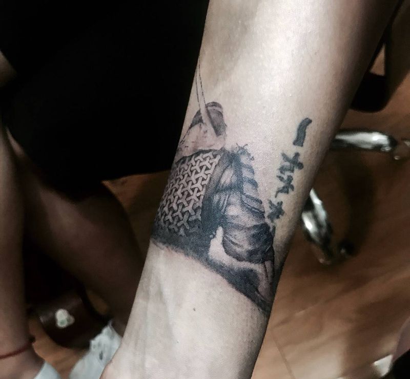 至尊宝 未完成纹身图片