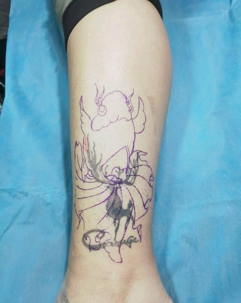 遮盖纹身图片_腿部新传统纹身图案