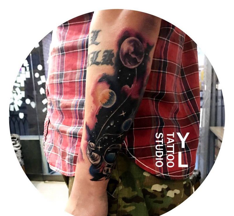 星空纹身图片_成品欧美纹身图案